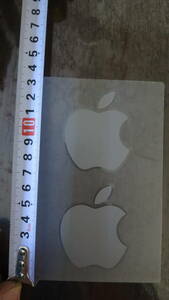 Apple 純正ロゴシール　灰色系　2個（1シート）　大き目