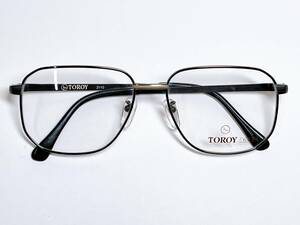 トロイ TOROY メガネ 男性用 ★ 軽量 チタン 濃グレー IPメッキ ★ 大きめ 眼鏡 メガネフレーム