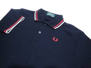 ☆FRED PERRY　☆フレッドペリー　☆イングランド製　☆コットン　☆半袖ポロシャツ　☆ブラック　☆メンズ　☆サイズ36