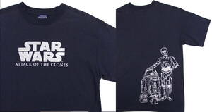 美品 スターウォー ズ Tシャツ anvil ビンテージ R2-D2 C3PO 両面プリント star wars エピソード2 クローンの攻撃 00s