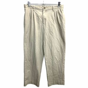 Eddie Bauer チノパン W36 エディーバウアー タックパンツ ビッグサイズ ベージュ コットン 古着卸 アメリカ仕入 2404-875