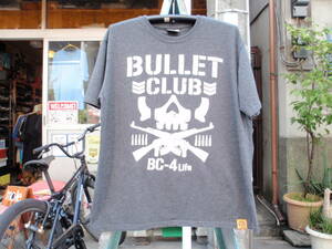 ほぼ未使用！NJPW（新日本プロレス）　BULLET CLUB（バレットクラブ）　グレー色のTシャツ　サイズL？