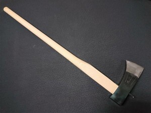 越後与板 阿部次雄 ハマグリ型木割斧 500匁(柄付き約2.78kg 刃厚約40mm) 鋼割り込み ヨキ