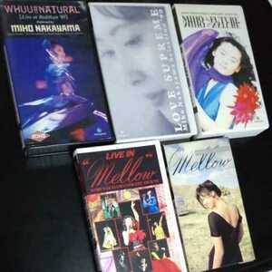 中山美穂 VHS ビデオ ５本 Hi-Fiステレオ カラー ライブ WAKU WAKUさせて メロウ 他 1989-92
