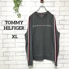 【TOMMY HILFIGER】トミーヒルフィガープリントロゴロンＴ♡グレーＸＬ