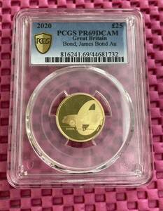 PCGS69鑑定 第1貨 007 ジェームズ・ボンド 25ポンド 1/4オンス金貨 ゴールドプルーフコイン 英国 イギリス ロイヤルミント James Bond 箱有