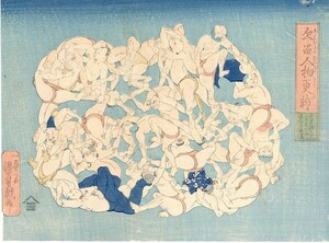 国芳「欠留人物更紗」　26.2×35.3　浮世絵　錦絵　木版画　歌川国芳　Kuniyoshi