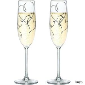 シャンパングラス プレゼント ギフト 贈答品 フルートグラス 結婚祝い ハート クリスタルガラス ペア かわいい おしゃれ 2個セット