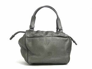 1円 LOEWE ロエベ アナグラム レザー ハンドバッグ トートバッグ レディース グリーン系 BG7782