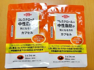 コレステロールや中性脂肪が気になる方のカプセル 30日分 90粒 サプリメント 2袋 大正製薬