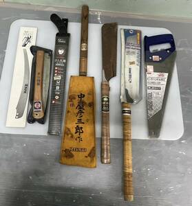 鋸 のこぎり ノコギリ まとめて 両刃鋸 片刃鋸 替刃他　大工道具 在銘 ケース 古道具 中屋彦三郎　東作　