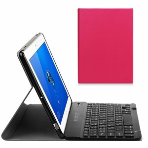 NTTドコモ dtab d-01K /Huawei MediaPad M3 Lite10 wp用超薄レザーTPUケース付き Bluetooth キーボード日本語かな入力対応☆ローズ