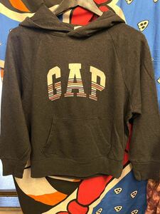 GAP スウェット パーカー ロゴ ラグラン　グレー　gray S