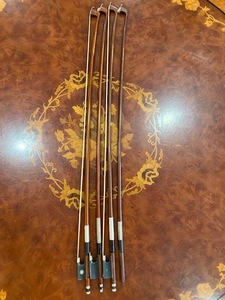 バイオリン　バイオリン弓3/4サイズ４本セット　ジャンク品　SUGITO刻印など　部品取りなどにもお使いいただけます！