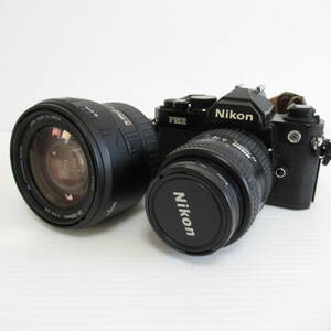 ニコン FM2 AF NIKKOR 28-70mm SIGMA ZOOM 28-200mm 計3点 フィルムカメラ 一眼レフ ブラック Nikon 80サイズ発送 w-2604655-213-mrrz