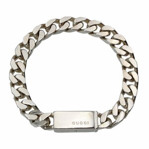 ★D2752 良好 グッチ SV925 シルバー 喜平チェーン デザイン ブレスレット 18cm GUCCI メンズ レディース★