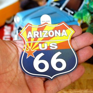 ステッカー アメリカン スーツケース ルート66 シールドステッカー ARIZONA US66 アリゾナ シール 車 アメリカ雑貨