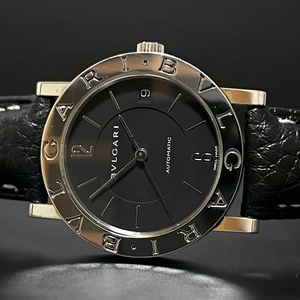 1円～ 美品 精度良好 BVLGARI ブルガリ BB33SL 自動巻き AT 黒文字盤 腕時計