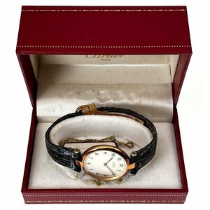 Cartier カルティエ マスト ヴァンドーム Argent クォーツ腕時計 925ケース ゴールドカラー アラビア文字盤 不動[328076