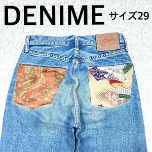 DENIME ドゥニーム　ダメージデニムパンツ　サイズ29 和柄