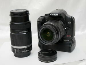 #2252 CANON EOS KISS X2 BG-E5 EF-S 18-55mm 55-250mm IS キャノン イオスキス デジタル一眼レフカメラ