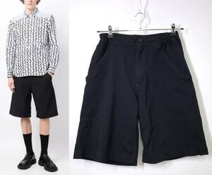 【23SS 新品同様】COMME des GARCONS HOMME DEUX ポリ縮 ハーフパンツ XS ブラック ショートパンツ ショーツ コムデギャルソン オムドゥ