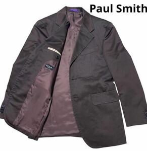 テーラードジャケット Paul Smith 2B ブラウンブレザー コットン　綿　光沢　シンプル　オシャレメンズ　Mサイズ