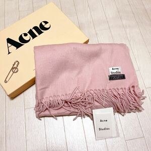 和245★ 箱付き 新品 旧タグ Acne Studios アクネストゥディオズ 大判 ロングマフラー ショール バージンウール イタリア製 ピンク