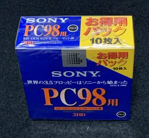 【未開封】SONY　PC98用　3.5インチフロッピーディスク　10枚入り　ブラック　10MF2HDGEPC