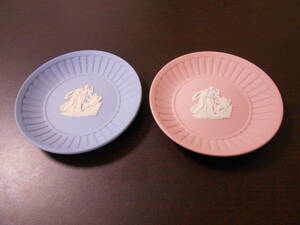 WEDGWOOD ミニプレート 小皿 ブルー＆ピンク 2枚セット ウェッジウッド 未使用品？