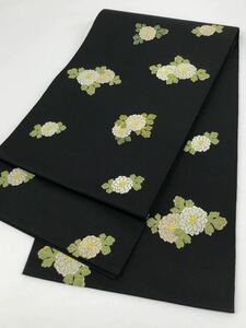龍村平蔵製 盛上菊錦 本袋帯 正絹 K212