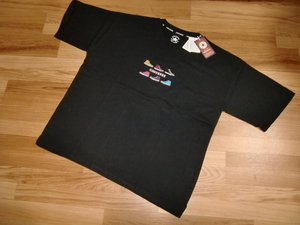 新品 コンバース スニーカー刺繍 半袖Tシャツ ブラック L メンズ シューズ刺繍 カラフル刺繍 コットン 半袖シャツ Tシャツ 可愛い 黒