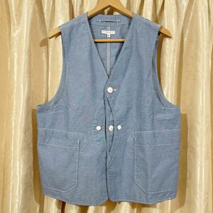 エンジニアドガーメンツ ENGINEERED GARMENTS コットンアップランド Upland Vest ベスト サイズM ライトブルー シャンブレー