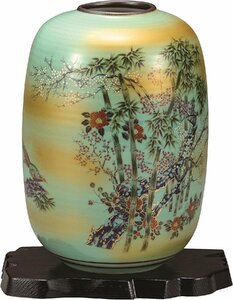 九谷焼 8号 夏目 花瓶 竹雉 台付 伝統工芸 日本製 和風 陶器 花器