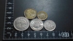 シリア　旧ポンド硬貨など　５枚５種　紛争前　コイン　硬貨　