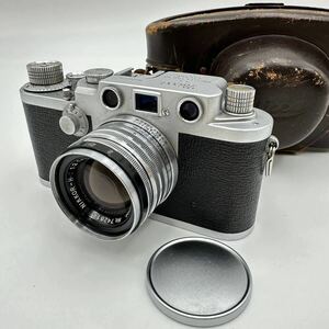Nicca ニッカ 3-F バルナックライカ型 NIKKOR-H.C 1:2 f=5cm 黒帯 レンジファインダー フィルムカメラ シャッターOK 現状品 中古品