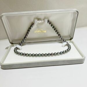 黒真珠 ネックレス パールネックレス SILVER金具アクセサリー 約3.5mm HON-Z-83 同梱不可