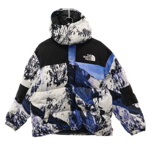 SUPREME シュプリーム 17AW×THE NORTH FACE×ザノースフェイス マウンテンバルトロダウンジャケット 雪山 ホワイト/ブルー ND91701I