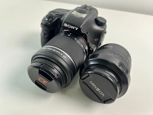 【5/51E】SONY デジタルカメラ SLT-A57 レンズ SAL1855 SAL55200-2 動作未確認
