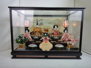 4241●日本の伝統雛飾　「五人飾り」オルゴール付　ケース入　引き取り限定●
