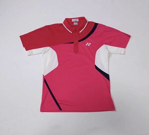 YONEX ヨネックス // VERY COOL 半袖 マーク刺繍 ポロシャツ (ピンク系ミックス) サイズ M (日本製)