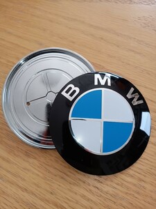 訳ありジャンク【簡単♪貼付け補修可能】新品 BMW 78mm エンブレム 51141970248 Z3 E53 E65 E91等