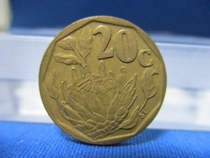 南アフリカ20セント硬貨☆1994年／美品／環境貨幣／m0403-1