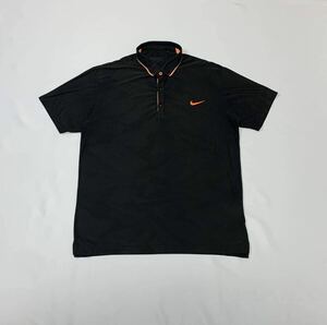 NIKE GOLF ナイキゴルフ // DRI-FIT 半袖 マーク刺繍 ストレッチ ポロシャツ (黒) サイズ XL