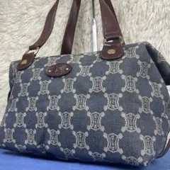 CELINE セリーヌ ハンドバッグ パリマカダム デニム トリンオフ ブルー