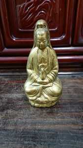 仏教美術 仏像 観音像 観世音菩薩 浄瓶観音 真鍮工芸 アンティーク 金属工芸