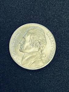 送料無料 【5セントコイン】 アメリカ 硬貨 貨幣 中古 コレクション ニッケル お金 通貨 2000年 ジェファーソン