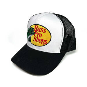Bass Pro Shops Embroidered Logo Cotton Canvas Mesh Cap - Black バスプロショップス キャップ 帽子