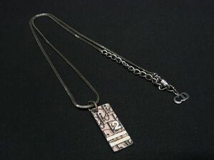 1円 ChristianDior クリスチャンディオール トロッター ネックレス ペンダント アクセサリー レディース ピンク系×シルバー系 AW7857