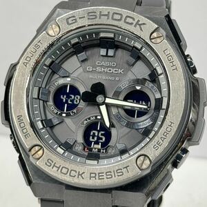 美品 G-SHOCK GST-W110BD-1AJF G-STEEL/Gスチール タフソーラー 電波受信 電波ソーラー マルチバンド6 メタルバンド ブラック